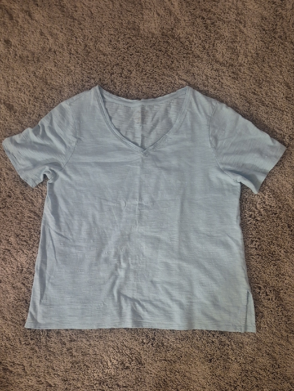 Chico's Soft Blue V-Neck Short Sleeve Tee